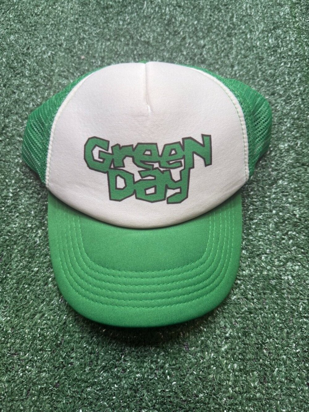 Green Day Trucker Hat Cap Mens One Size Green Band Rock